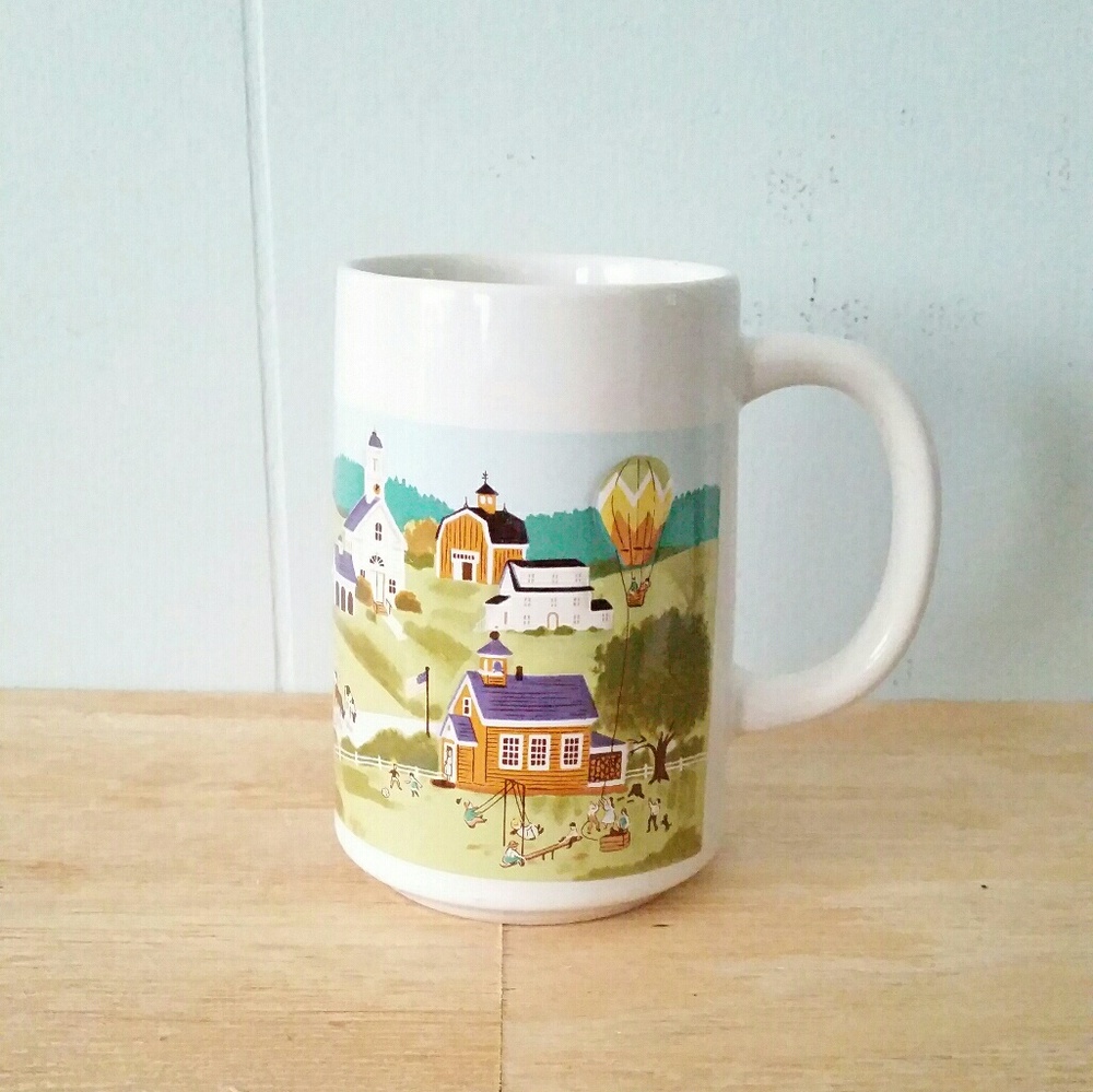 Coffee Mug by Otagiri Embossed Country Scene